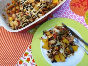 paksoi ovenschotel met bonen ene aardappel