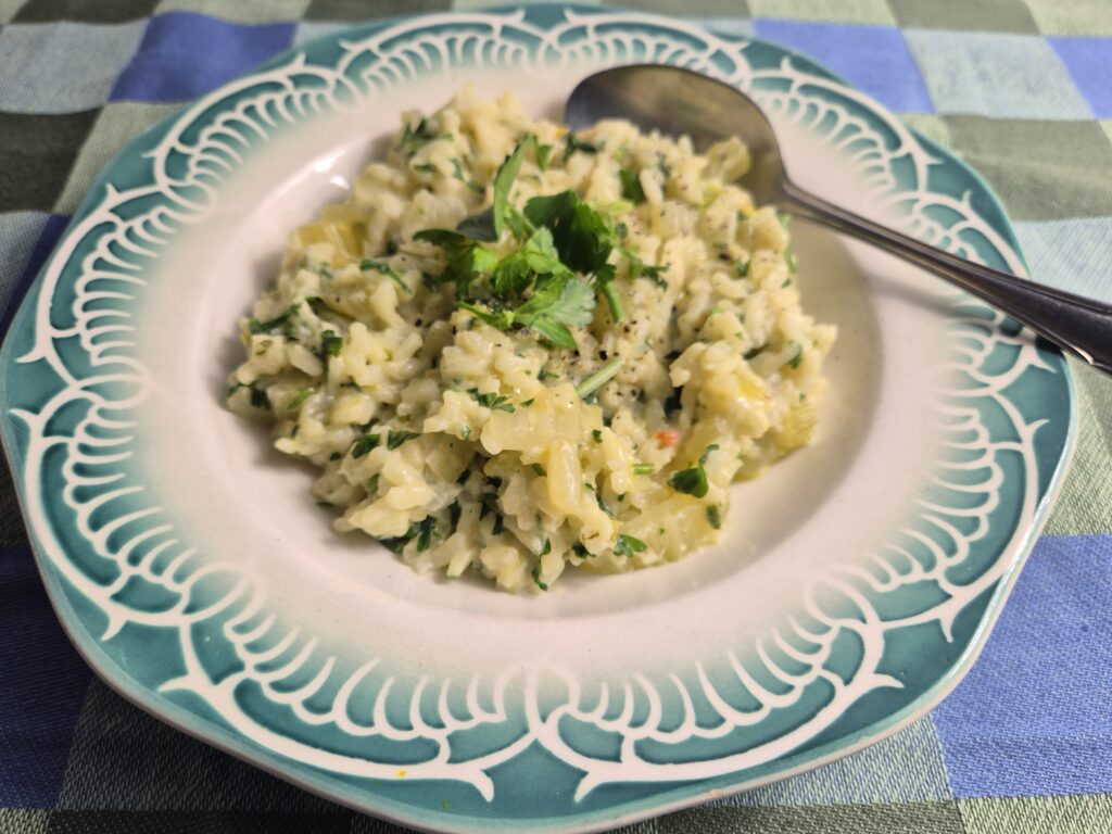 risotto met bleekselderij en peterselie