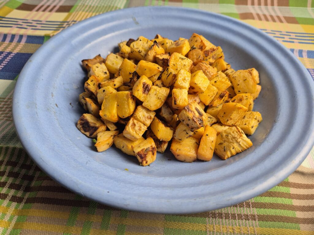 geroosterde koolraap blokjes