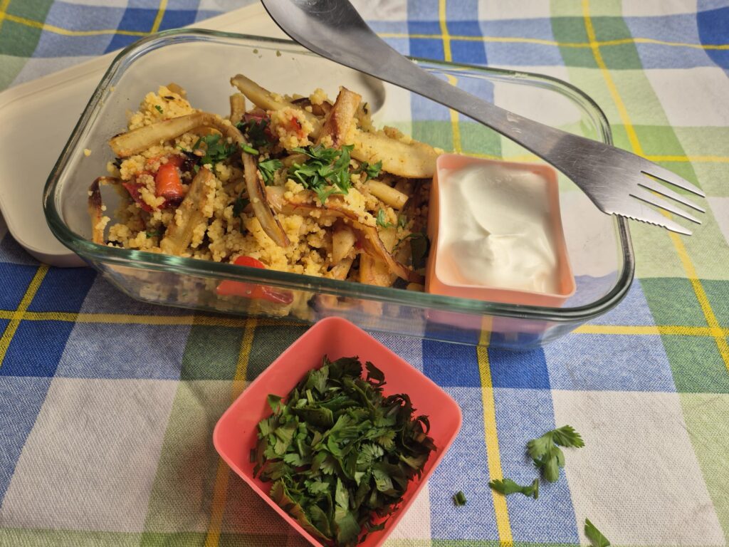 couscous salade met pastinaak en paprika