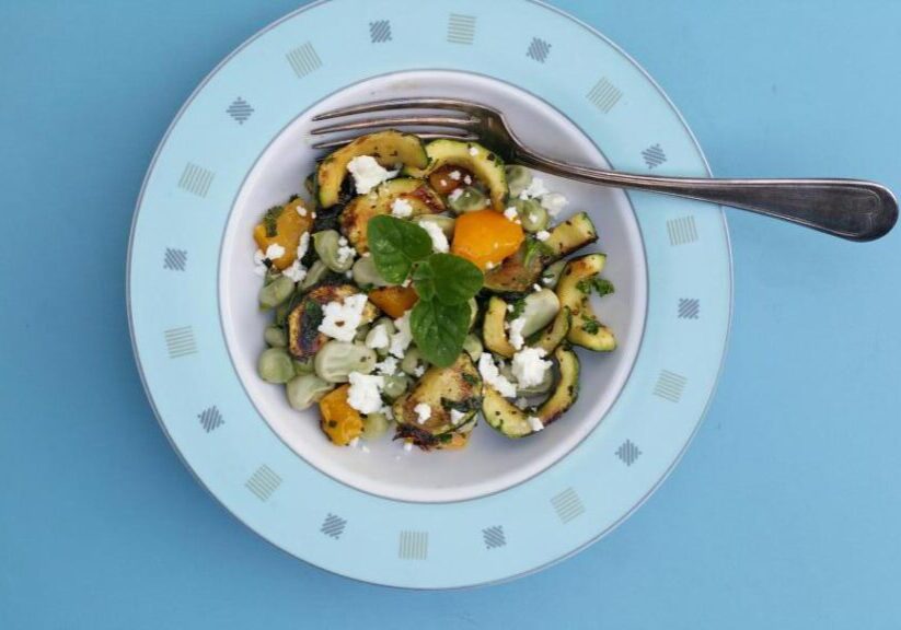 Tuinbonen met courgette en fetaht
