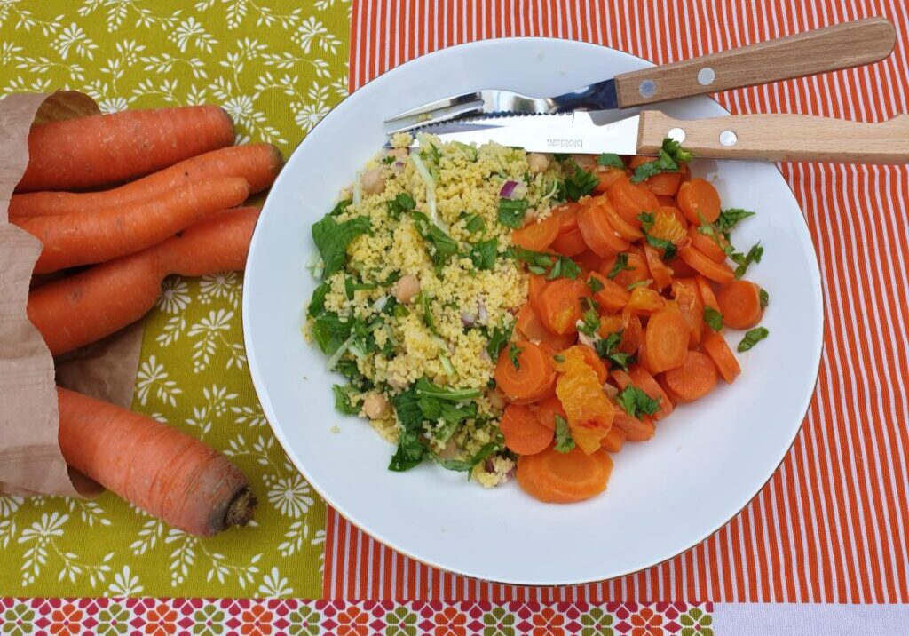Geroerbakte wortel met koriander en sinaasappel