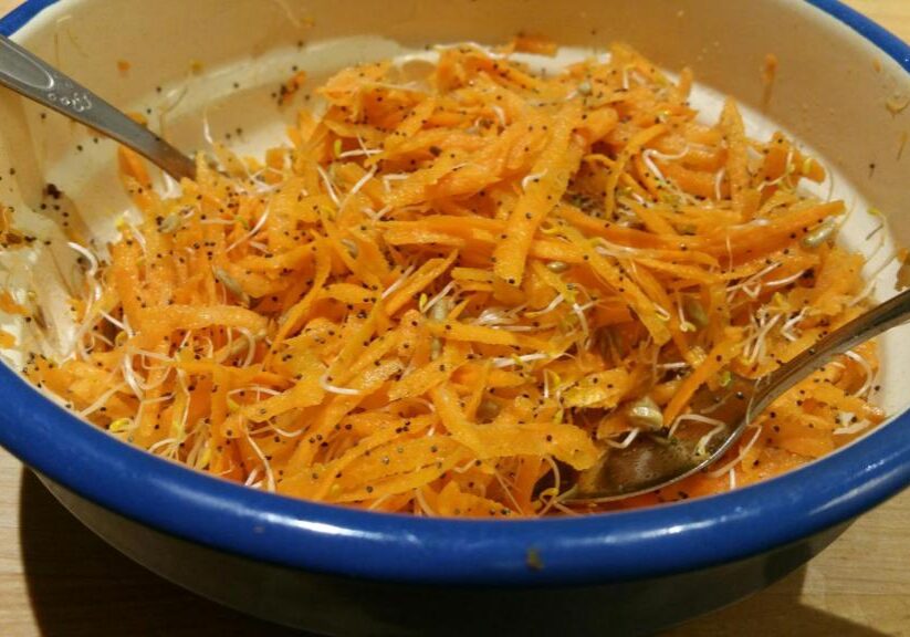 Wortelsalade met alfalfa