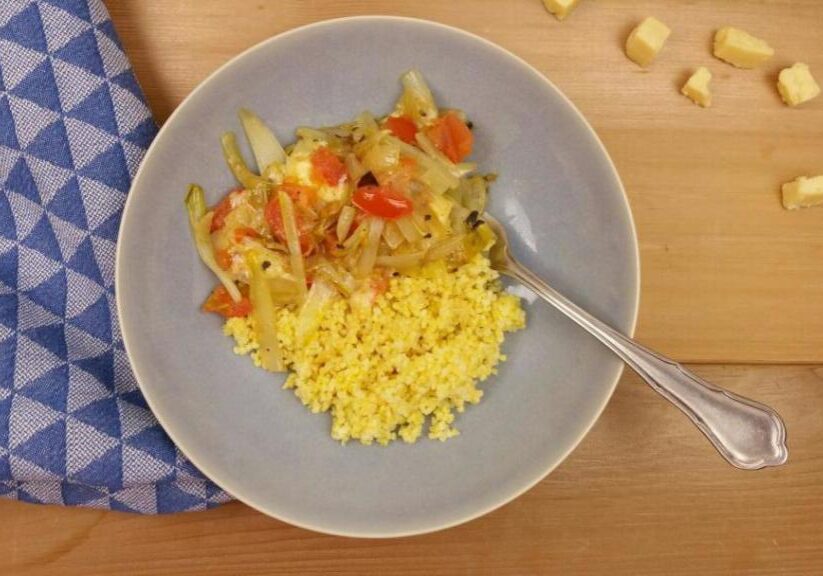 Witlof met tomaat en cheddar