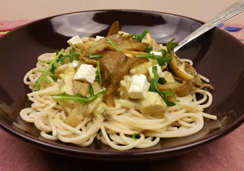 spagetti met paddestoelen