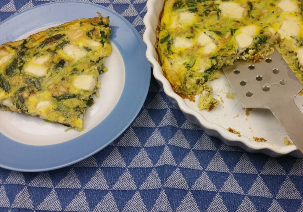 frittata met raapsteel en kaas 