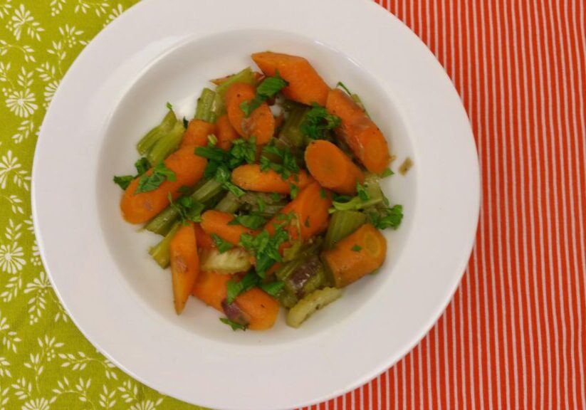 Peen en bleekselderij samen gestoofd