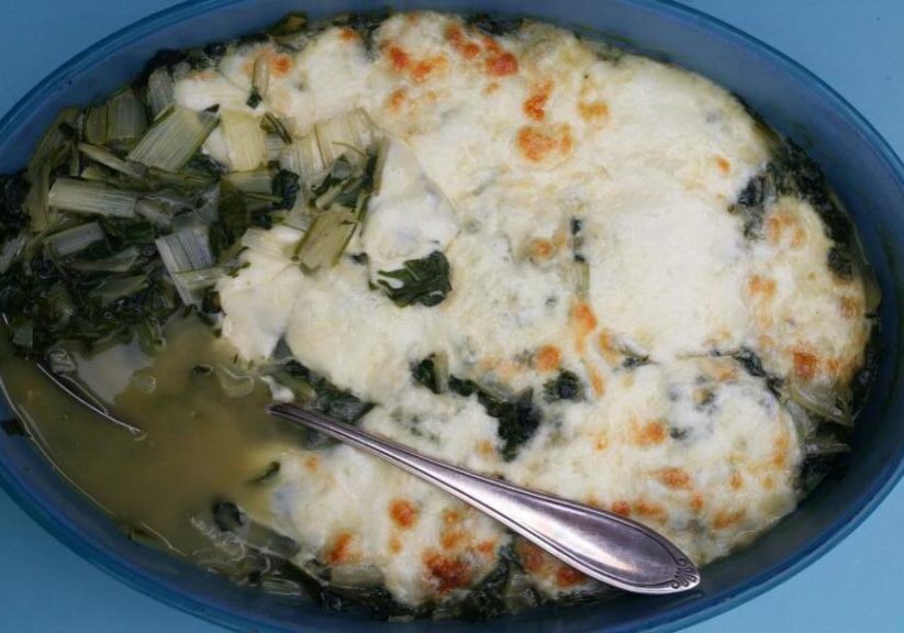 snijbiet met mozzarella