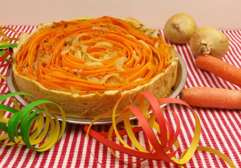 Taart met wortel en ui