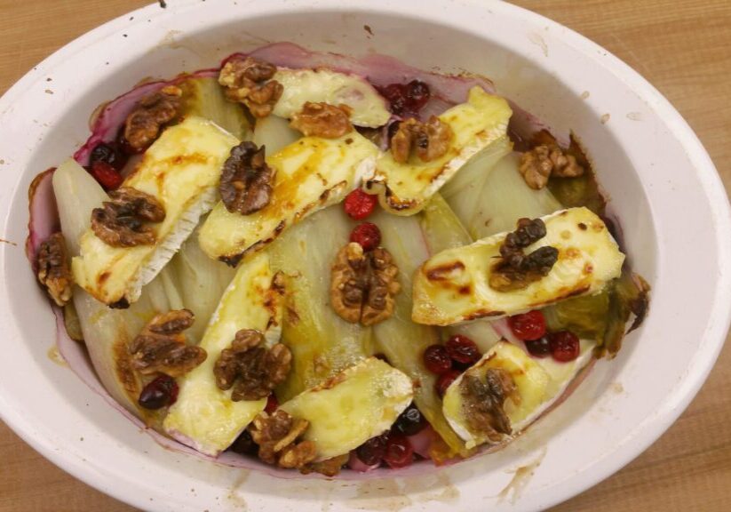 Witlof uit de oven met brie en cranberry