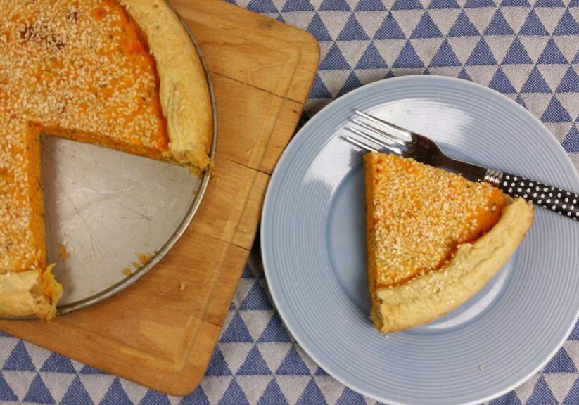 Wortelquiche met sesamzaad