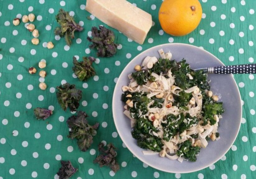 flowersprouts met tagliatelle en noten