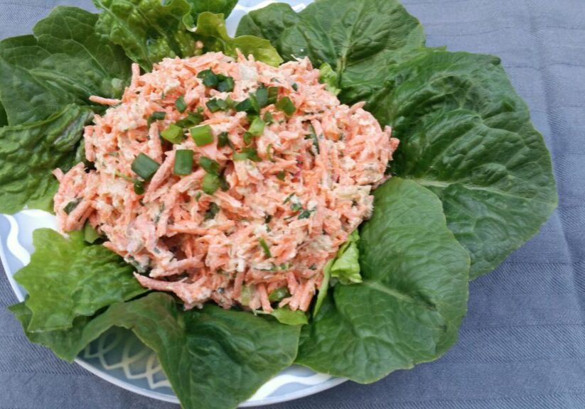 Salade met wortel en rabarber