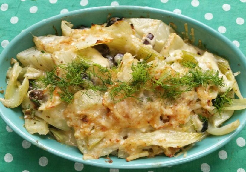 Venkelgratin met olijven