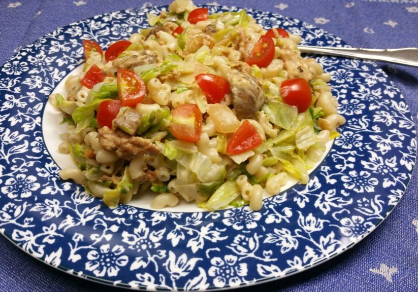 groenlof met pasta, gehakt en roomkaas