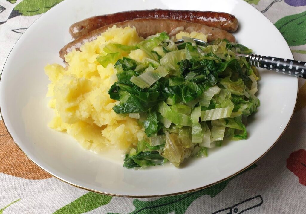 groenlof met puree en worst