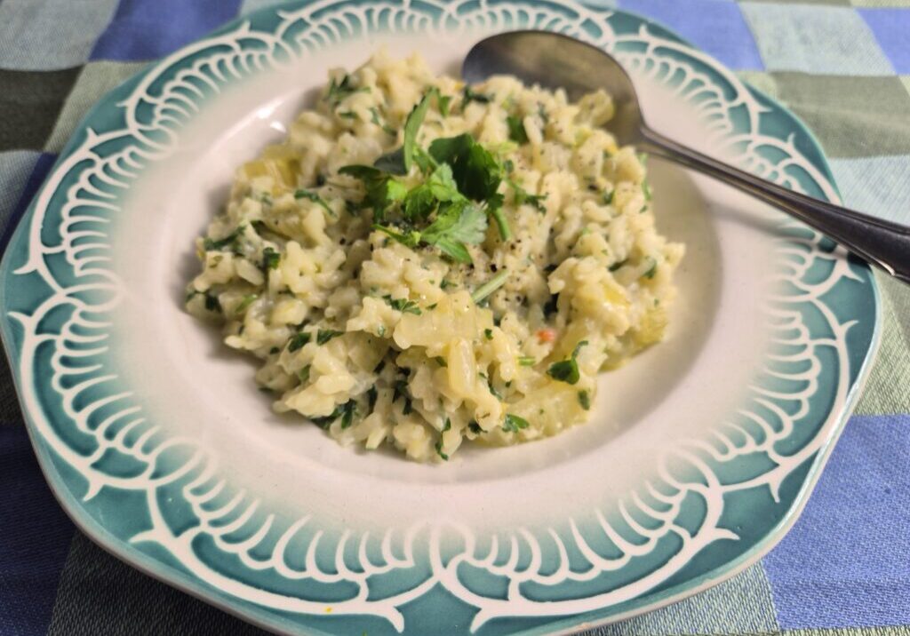 risotto met bleekselderij en peterselie