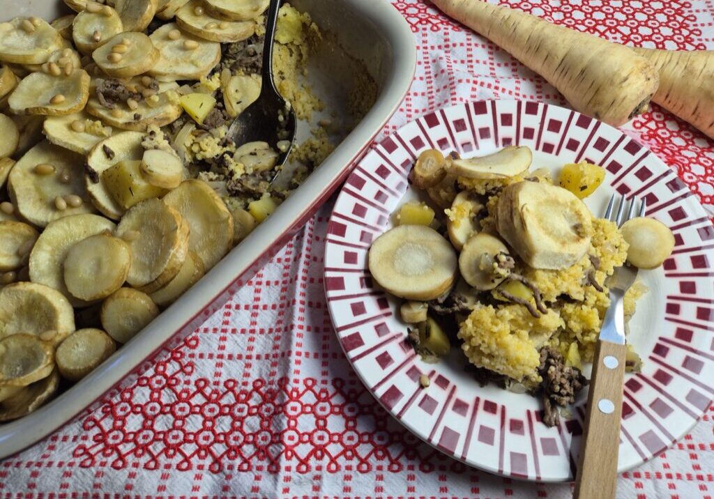 pastinaak gierst schotel met gehakt