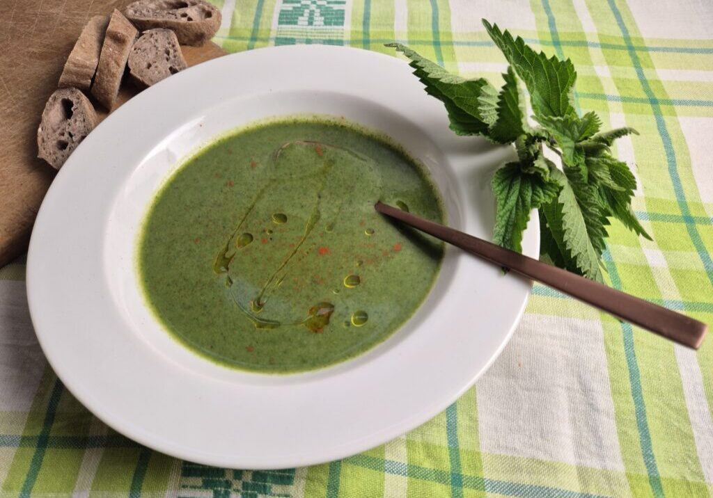 brandnetelsoep, die is heel erg groen! 