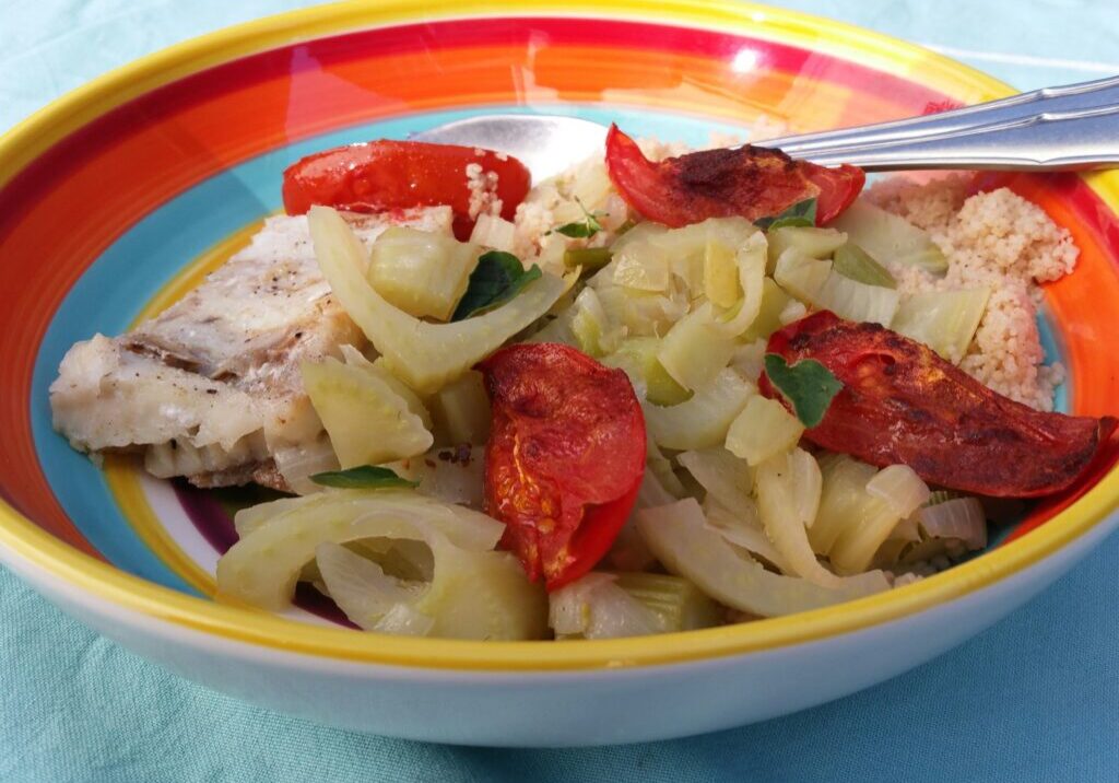 venkel, witvis en tomaat