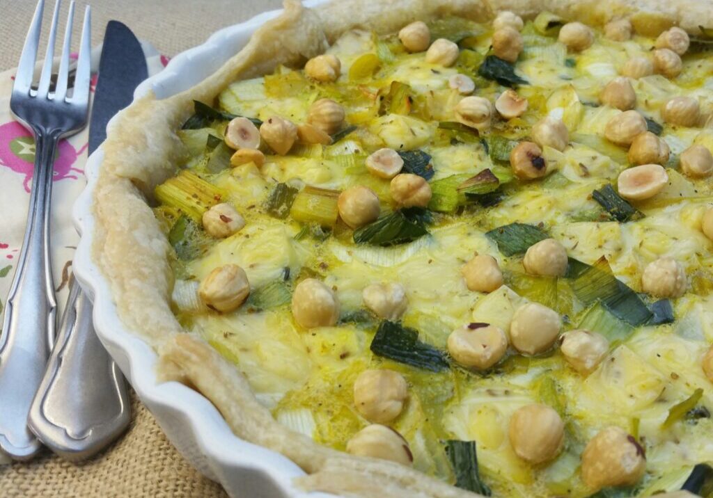 preitaart met kaas en hazelnoten