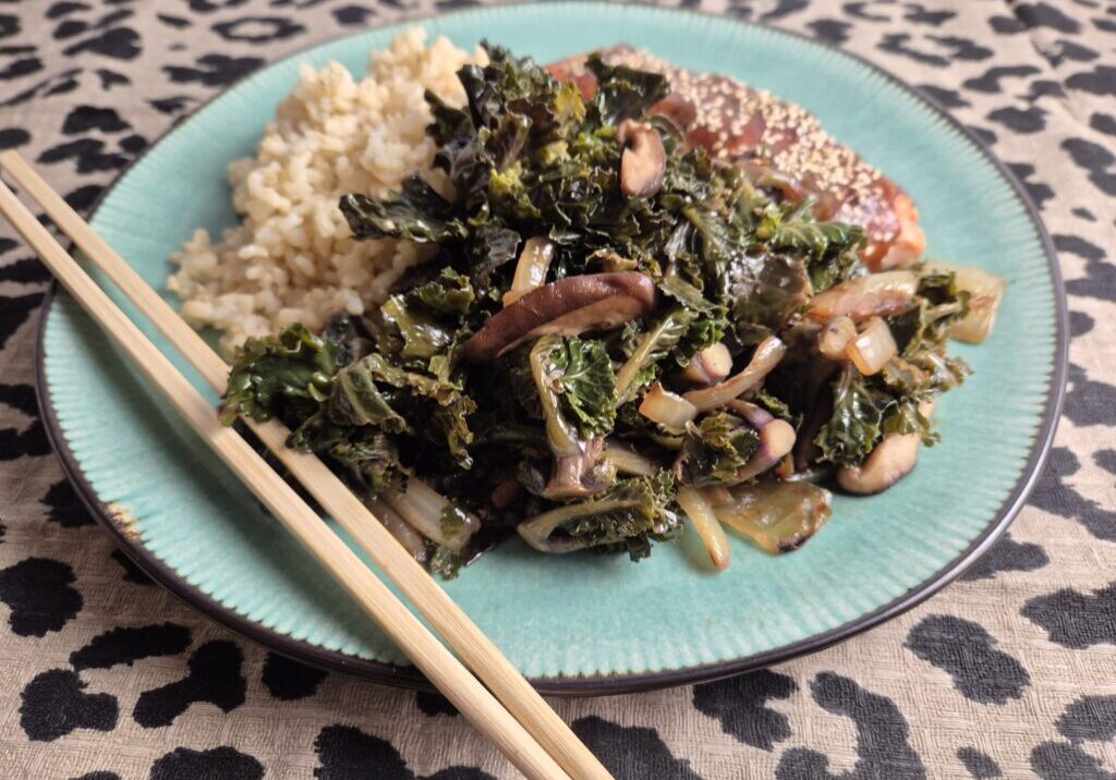 flowersprouts met shiitake