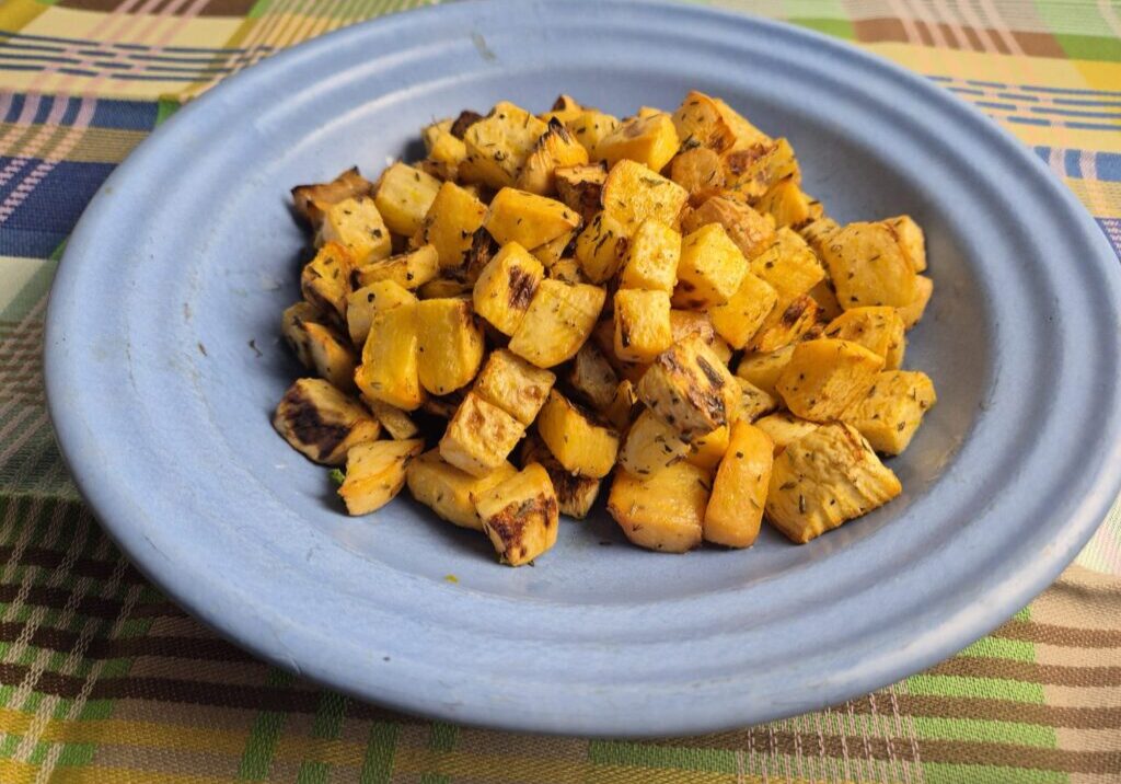 geroosterde koolraap blokjes