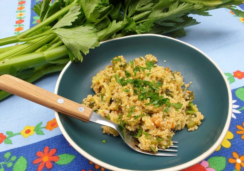 Risotto van quinoa met bleekselderij en tomaat