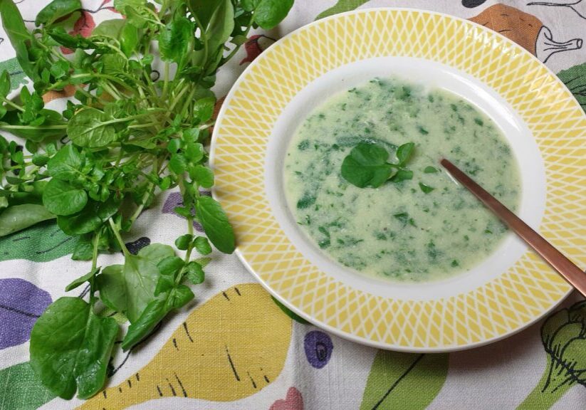 Soep met landkers ernaast