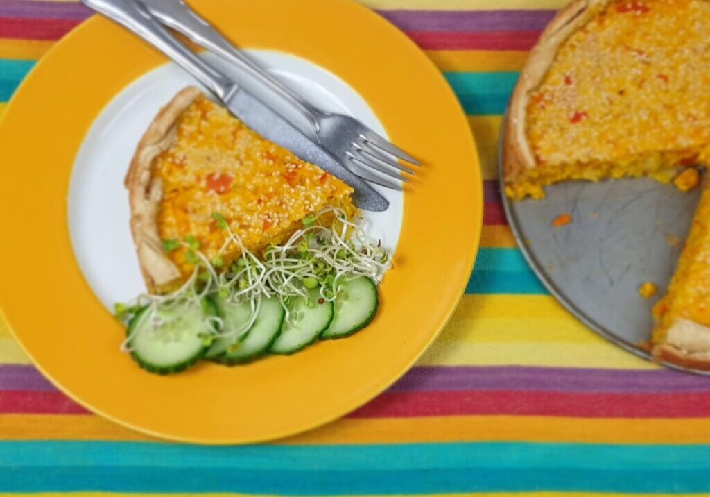 Pompoentaart met sinaasappel en gember