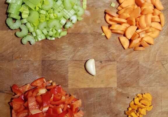 sfeerfoto van gesneden groente